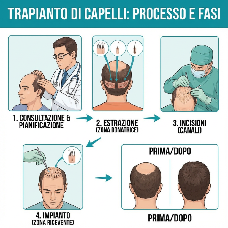 Come funziona un trapianto di capelli